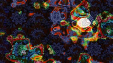 Moda baskıları için zarif bir şablon. Çiçekli bahar çiçekleri. Küçük renkli çiçekler. Robot resim. Küçük çiçekte güzel bir desen. Motley illüstrasyonu.