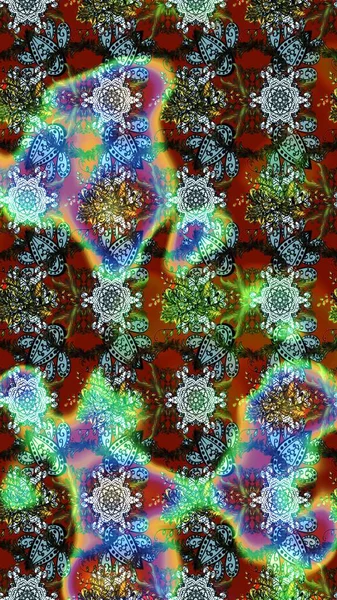 Küçük çiçekteki sevimli çiçek deseni. Varicolo Raster çizimi. Birçok soyut çiçekli tropikal çizim deseni.