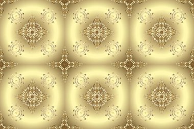Geleneksel klasik altın desen. Barok tarzında kusursuz bir doğulu süsü. Bej ve nötr renklerdeki altın desenli altın elementler. raster doğulu süsü.