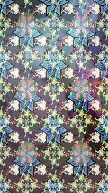 Raster illüstrasyonundaki çiçek desenli çizim. Suluboya tarzında gri renkte çiçekler.