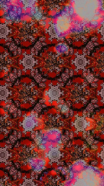 Nazik, yaz çiçekleri kahverengi ve kırmızı renklerde. Raster deseni. Raster illüstrasyonu. Küçük çiçekte sevimli çiçek deseni var..