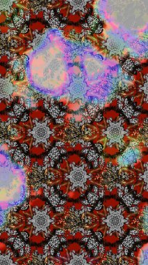 Renkli Bahar Teması eskiz kalıbı. Süslü kumaş deseni. Düz Çiçek Elementleri Tasarımı. Raster illüstrasyonunda çiçek deseni çizimi.