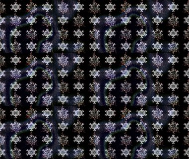 Raster illüstrasyonu. Çiçek süslemeli çizim deseni. Siyah renkte çiçekler.