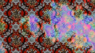 Raster illüstrasyonu. Tekstil veya kitap kapakları, imalat, duvar kağıtları, baskı, hediye paketi ve yapıştırma kitabı için çiçek eskizi geçmişi. Küçük ölçekli çiçeklerdeki basit sevimli desen.