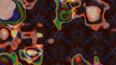 Küçük çiçekteki sevimli çiçek deseni. Raster illüstrasyonu. Kahverengi ve gri renklerde. Raster deseni. Soyut çiçek çizim kalıbı arkaplanı.