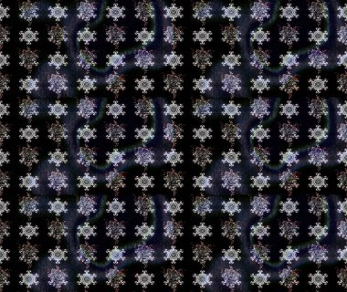 Raster illüstrasyonu. Çiçek süslemeli çizim deseni. Siyah renkte çiçekler.