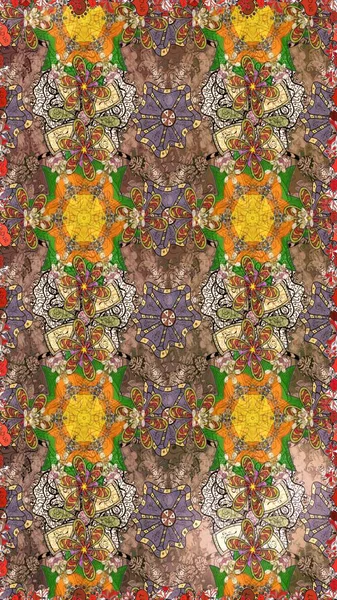 Raster deseni. Botanik çizim kalıbı. Suluboya etkisi. Organik elementler.