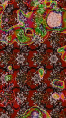 Modern, kahverengi, kırmızı ve nötr raster arka plan duvar kâğıdı çizgisi, desenli desenli desenli çiçekler, çiçekli süsler. Çiçekli el çizimi çizimi deseni.