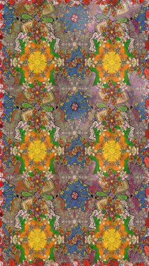 Kahverengi renkte manzaralı çiçek deseni. Çiçek kompozisyonu, el boyası, hassas şablon. Sevgililer günü ve tebrik kartı konsepti için şık bir davetiye. Üst görünüm, yumuşak biçim.