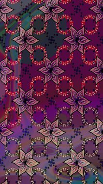 Zarif, parlak ve mor çiçek desenli eskiz. Sabıka fotoğraflarında, bebek kıyafetlerinde, duvar kâğıtlarında, paket kutularında falan kullanılabilir. Raster..