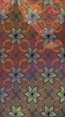 Kahverengi renkli güzel bir tekstil. Suluboya çiçekli çiçek deseni. Raster illüstrasyonu.