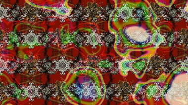 Kahverengi ve kırmızı renkte çiçekler. Hediye ambalaj kağıdı, tebrik kartları, posterler ve pankart tasarımı. Raster düz çiçek çizim deseni.