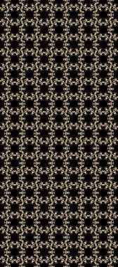 Çiçek süsü kumaş deseni, cam, çiçek desenli altın elementli siyah, bej ve kahverengi renkler. Klasik raster altın pürüzsüz desen.