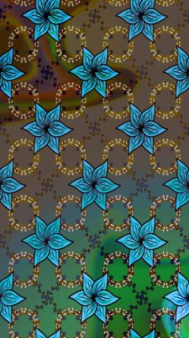 Kahverengi renkte güzel çiçekler, suluboya desenli, duvar kağıdı, kart ya da kumaş için fayanslı eskizler. Raster..