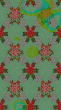 Çiçek deseni. Renkli Bahar Teması eskiz kalıbı. Düz Çiçek Elementleri Tasarımı. Raster çizimi. Güzel kumaş deseni..