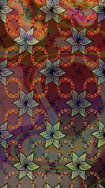 Çiçek arkaplanlı soyut zarafet eskiz deseni. Raster Güzel kumaş deseni.