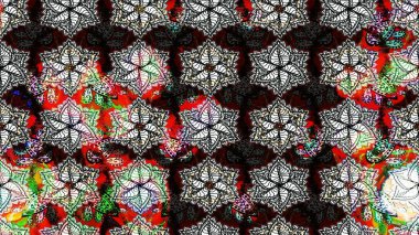 Raster illustration. Gentle, summer floral on black and gray colors. Raster floral pattern in doodle style with flowers.