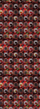 Renkli Yaz Temalı eskiz kalıbı. Sevimli çiçek raster deseni. Düz Çiçek Elementleri Tasarımı. Siyah ve kahverengi renkte çiçekler.