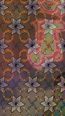 Çiçekli yumuşak bir eskiz şekli. Raster çiçekleri klasik tarzda çizilmiş. Yumuşak, bahar çiçekleri kahverengi ve gri renklerde. Raster illüstrasyonu.