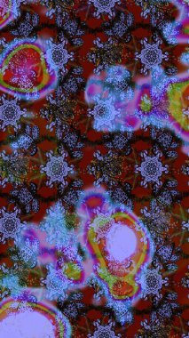 Miles Fleur, süslü püslü bir süs. Raster illüstrasyonu. Eski usul. Eskiz geçmişi. Tomurcukları papatya çiçekleri olan sevimli bir çiçek deseni. Kumaş, tekstil ve duvar kağıdı baskısı için..