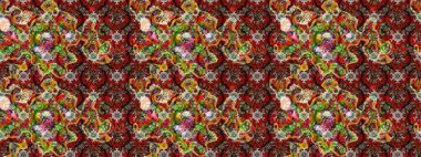 Kahverengi ve kırmızı renkli şirin tekstil. Çiçek arkaplan. Raster illüstrasyonu. Çiçek duvar kâğıdı. Renkli çizim deseni.