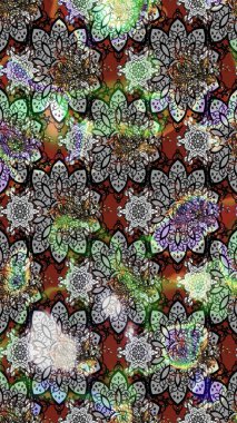 Küçük çiçekte güzel bir desen. Motley illüstrasyonu. Küçük renkli çiçekler. Moda baskıları için zarif bir şablon. Gri çiçekli bahar çiçekleri.