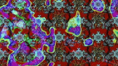 Çiçekli karalama şeklinde Raster çiçek deseni. Nazikçe, yaz çiçekleri kırmızı ve mavi renklerde. Raster illüstrasyonu.