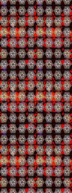 Gömlek baskısı için çiçek boyası. Siyah ve kahverengi renkte çiçekler. Çiçeksiz desenli arka plan.