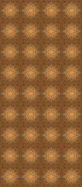 Çiçekli süslemeli, pürüzsüz bir desen. Duvar kâğıdı için altın süslü bir illüstrasyon. Turuncu ve kahverengi renkli geleneksel dekor. Süslü dantel iz sürücü. Doğu tarzında vintage tasarım ögesi.