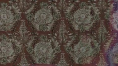 Renkli unsurlarla hareketli arka plan görüntüleri. Çiçekler. Eski model. Bayrak tarzı. Video kaydı. Şablon. Döngü. Kusursuz..