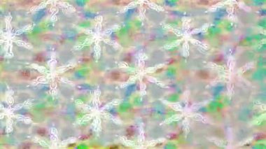 Renkli unsurlarla hareketli arka plan görüntüleri. Çiçekler. Eski model. Bayrak tarzı. Video kaydı. Şablon. Döngü. Kusursuz..