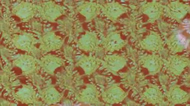 Renkli unsurlarla hareketli arka plan görüntüleri. Çiçekler. Eski model. Bayrak tarzı. Video kaydı. Şablon. Döngü. Kusursuz..