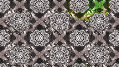 Raster illüstrasyonundaki çiçek desenli çizim. Renkli Bahar Teması eskiz kalıbı. Süslü kumaş deseni. Düz Çiçek Elementleri Tasarımı.