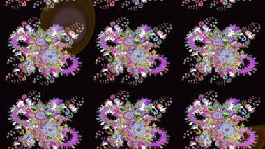 Çizim çiçek deseni duvar kağıdı, web sitesi arka planı, ambalaj kağıdı, davetiye, broşür, afiş veya web sitesi için kullanılabilir. Parlak elementlerin. El çizimi Raster illüstrasyonu.