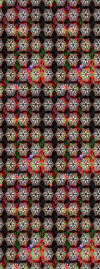 Flowers on black and brown colors.Colour Spring Theme sketch pattern Background. Flat Flower Elements Design Raster illustration. Sketch floral pattern with flowers, watercolor.