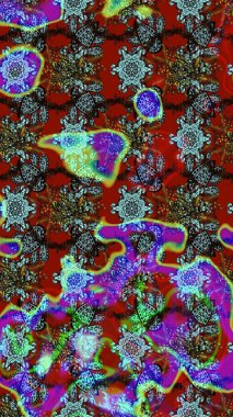 Raster illüstrasyonu. Nazikçe, yaz çiçekleri kırmızı ve mavi renklerde. Raster çiçek desenli ve çiçekli..