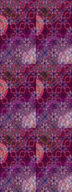 Küçük çiçekteki sevimli çiçek deseni. Raster illüstrasyonu. Mor ve kahverengi renkte çiçekler.