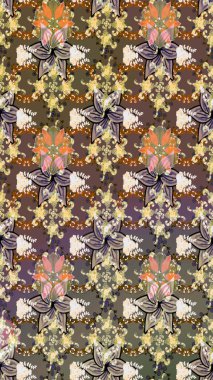 Tekstil ve kapak tasarımı için mükemmel. Doodle tarzı. Kahverengi ve bej renkli çiçekler. Renkli kahverengi ve bej pürüzsüz desen. El çizimi pürüzsüz sonbahar çiçekleri deseni.