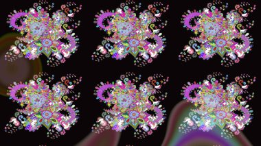 Siyah ve kahverengi renkte çiçekler. Düz Çiçek Elementleri Tasarımı. Sevimli çiçek raster deseni. Renk Bahar Teması eskiz şablonu.