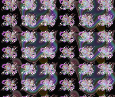 Küçük çiçekte güzel bir desen. Motley illüstrasyonu. Robot resim. Moda baskıları için zarif bir şablon. Küçük renkli çiçekler. Çiçekli bahar çiçekleri.