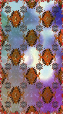 Parlak unsurları. Sorunsuz çiçek deseni kaydırma kağıt, davet, el ilanı, afiş veya Web sitesi Web sitesi arka plan duvar kağıdı için kullanılabilir. Elle çizilmiş Raster illüstrasyon.