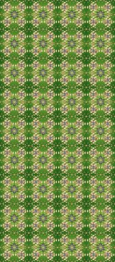 Raster altın tekstil baskısı. Tarafsız, bej ve altın elementli yeşil renklerde altın desen. İslam tasarımı. Kusursuz desenli oryantal süs. Çiçek karoları.