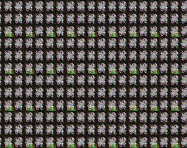 Raster illüstrasyonu. 3D çiçekler, eskiz. Gri renklerde.