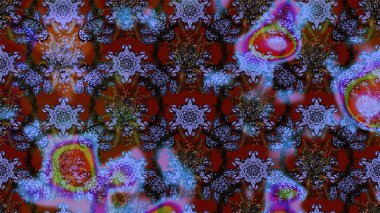 Arkaplan dokusu, duvar kağıdı, çiçek teması mavi, kahverengi ve mor renkler. Soyut etnik raster çizim kalıbı. Kabile sanatı boho baskısı, klasik çiçek arkaplanı.