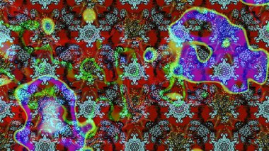 Düz Çiçek Elementleri Tasarımı. Renkli Bahar Teması eskiz kalıbı. Çiçek desenli çizim. Asya tekstil tarzında. Raster illüstrasyonu. Güzel kumaş deseni.