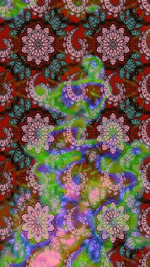 Düz Çiçek Elementleri Tasarımı. Karalama çiçeği. Güzel kumaş deseni. Zentangle soyut çiçekleri. Renkli Bahar Teması eskiz kalıbı. Raster illüstrasyonu.