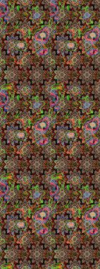 Düz Çiçek Elementleri Tasarımı. Çiçekli eskiz çizimi. Bej ve kahverengi renkli çiçekler. Renkli Yaz Teması çizim şablonu.