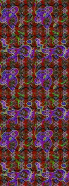 Renkli Bahar Teması eskiz kalıbı. Kahverengi ve kırmızı renkte çiçekler. Düz Çiçek Elementleri Tasarımı. Raster illüstrasyonunda çiçek deseni çizimi.