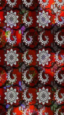 Renkli Bahar Teması eskiz kalıbı. Raster Şirin kumaş deseni. Düz Çiçek Elementleri Tasarımı. Eskiz klasiği.