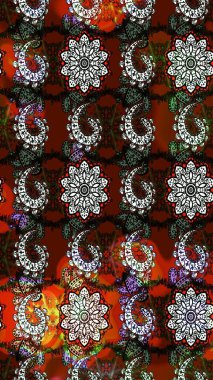 El çizimi Raster çizimi. Çizim çiçek deseni duvar kağıdı, web sitesi arka planı, ambalaj kağıdı, davetiye, broşür, afiş veya web sitesi için kullanılabilir. Karalama elementleri.